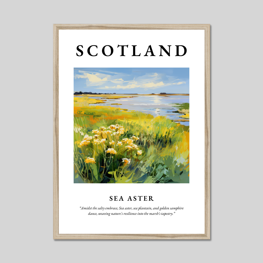 Poster in a natural frame with the word Scotland