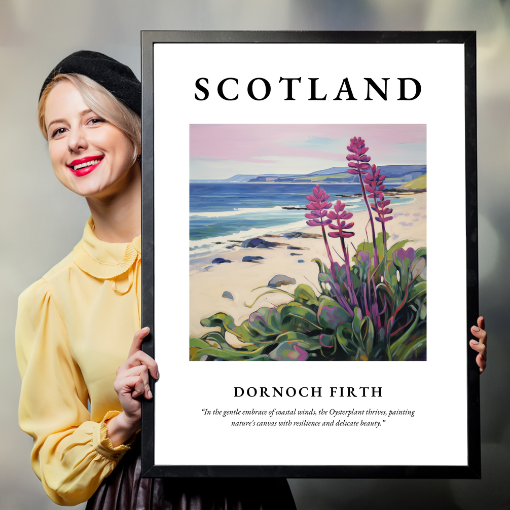 Person holding a poster of Dornoch Firth