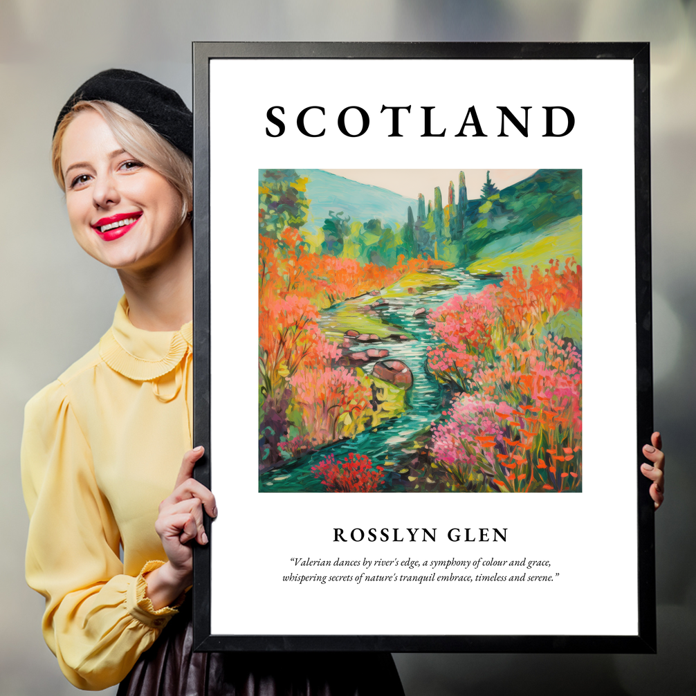 Person holding a poster of Rosslyn Glen