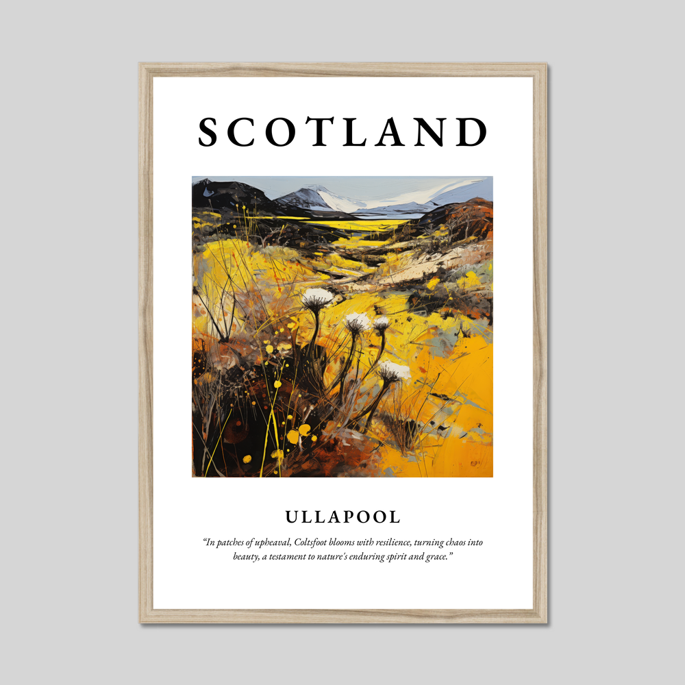 Poster in a natural frame with the word Scotland