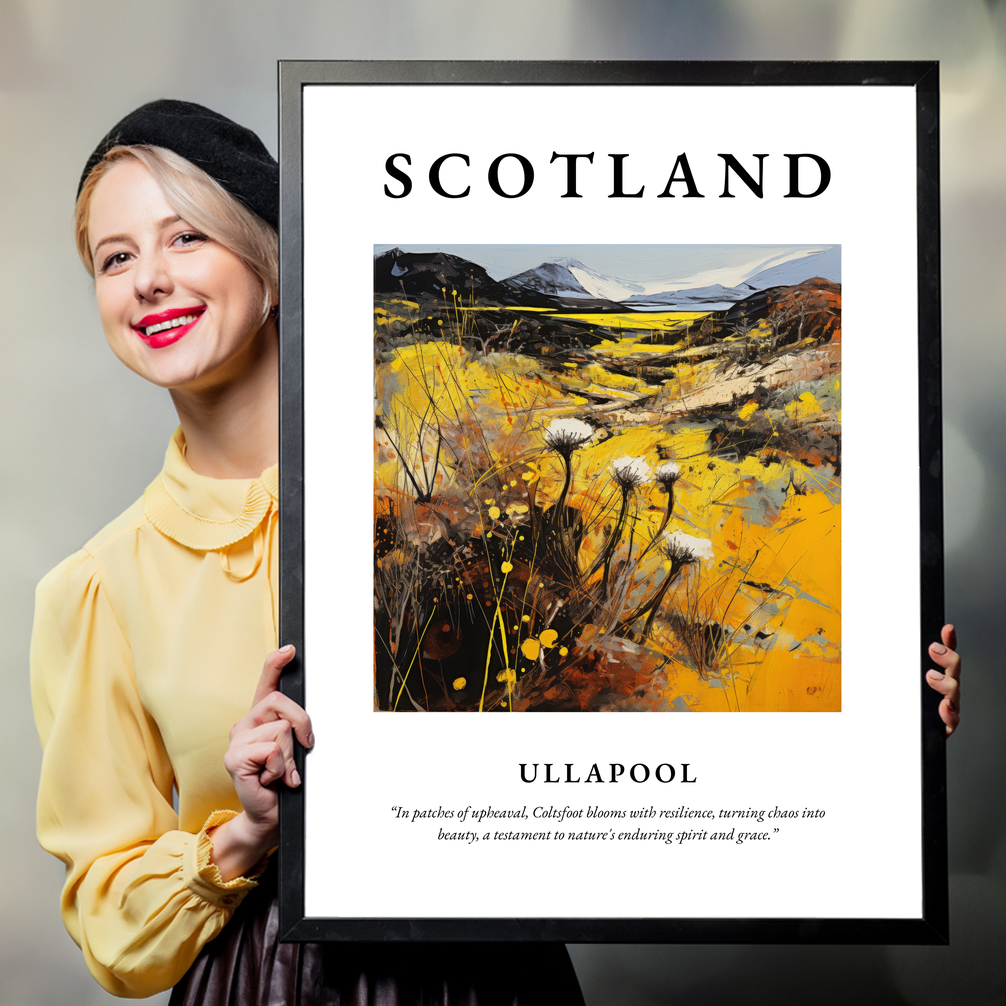 Person holding a poster of Ullapool