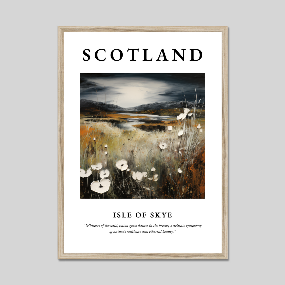 Poster in a natural frame with the word Scotland