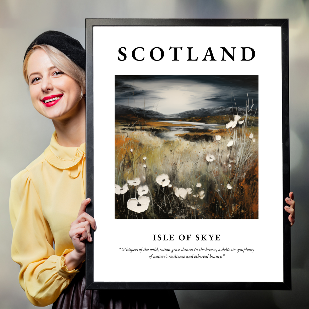 Person holding a poster of Isle of Skye