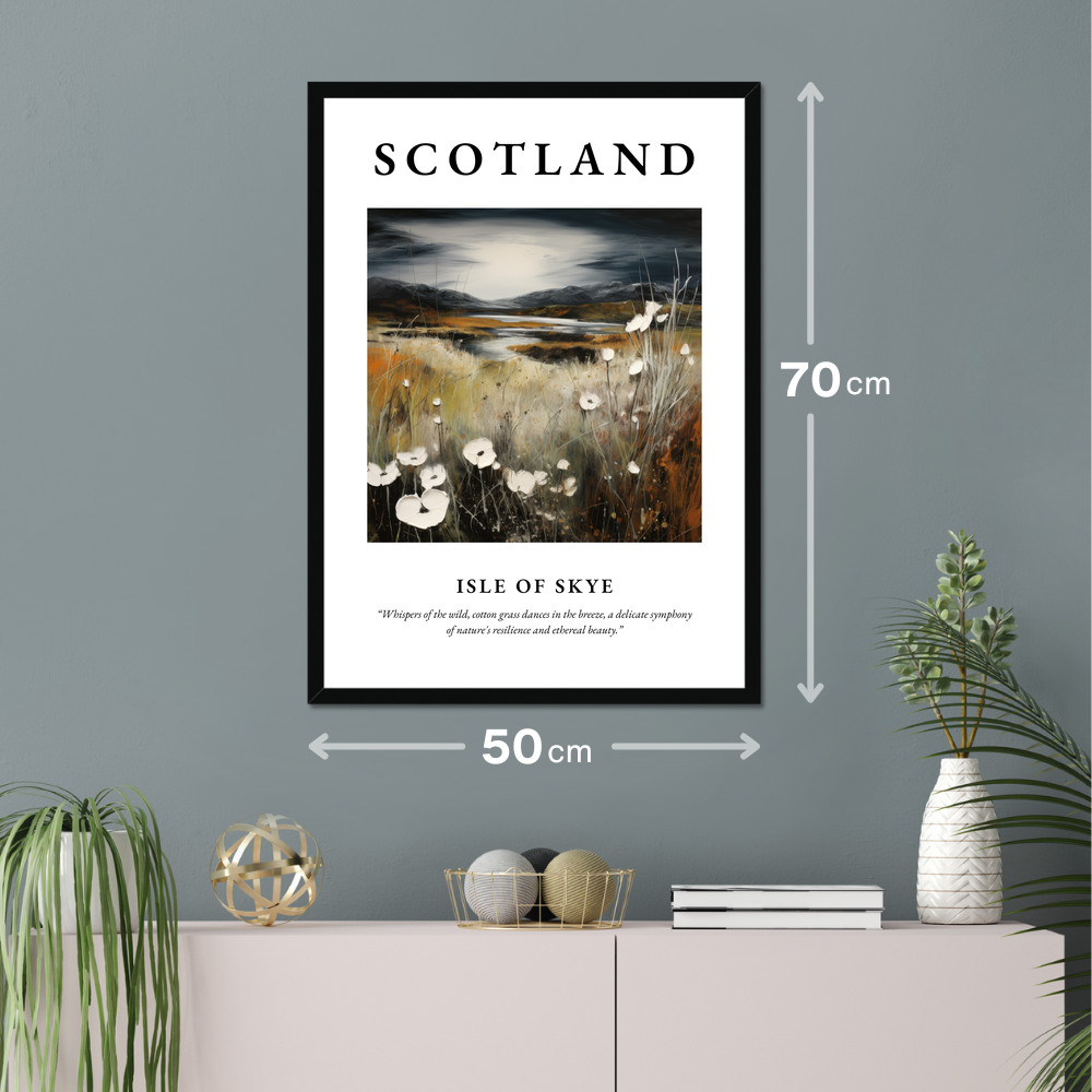 Poster of Isle of Skye hanging on a wall