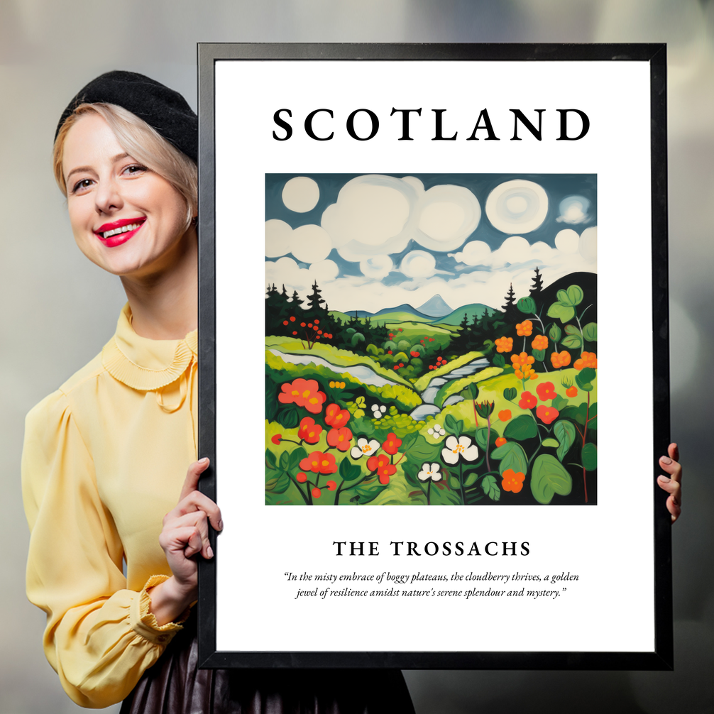 Person holding a poster of The Trossachs