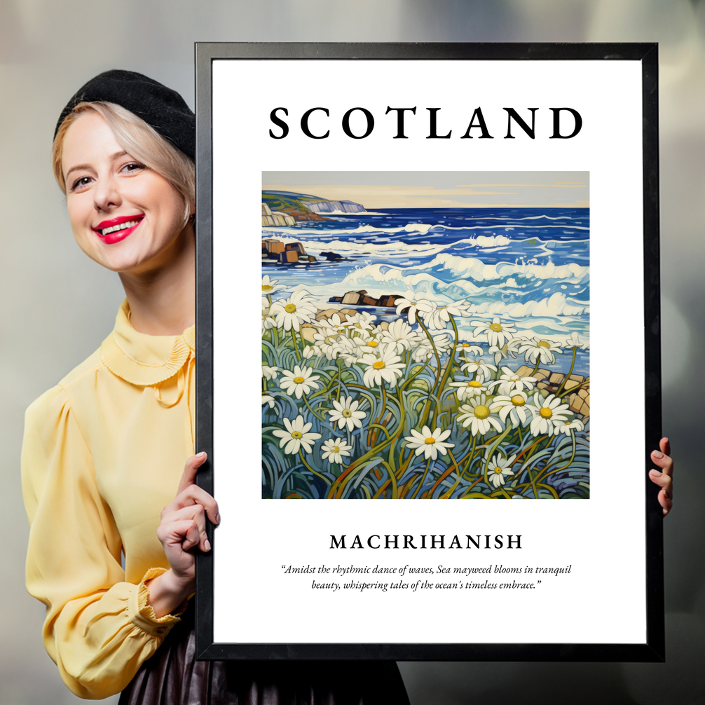 Person holding a poster of Machrihanish