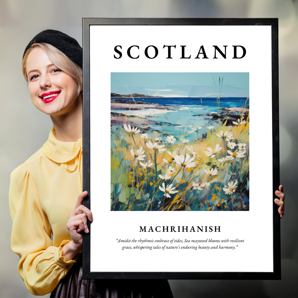 Person holding a poster of Machrihanish