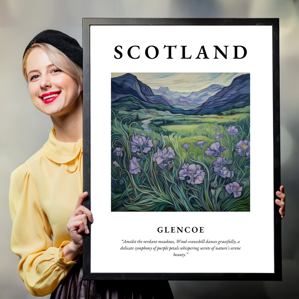 Person holding a poster of Glencoe