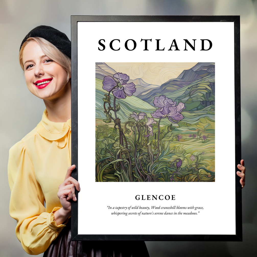 Person holding a poster of Glencoe