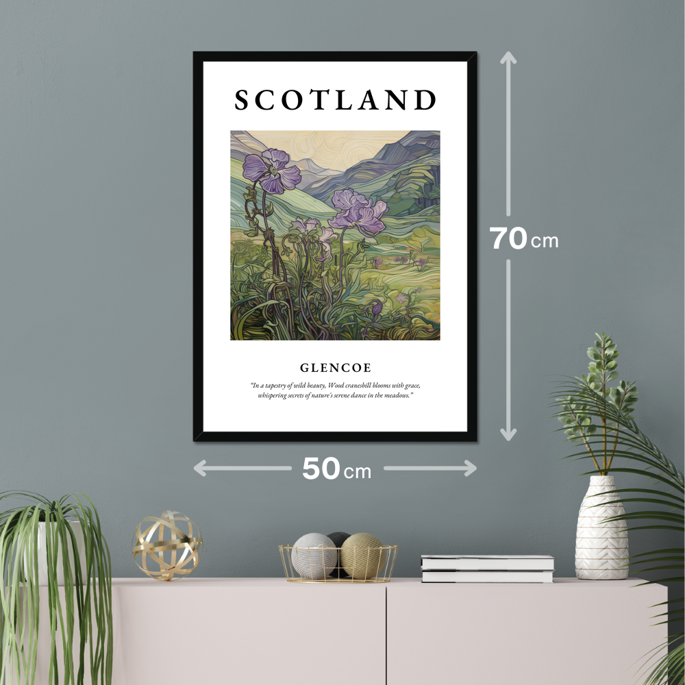 Poster of Glencoe hanging on a wall