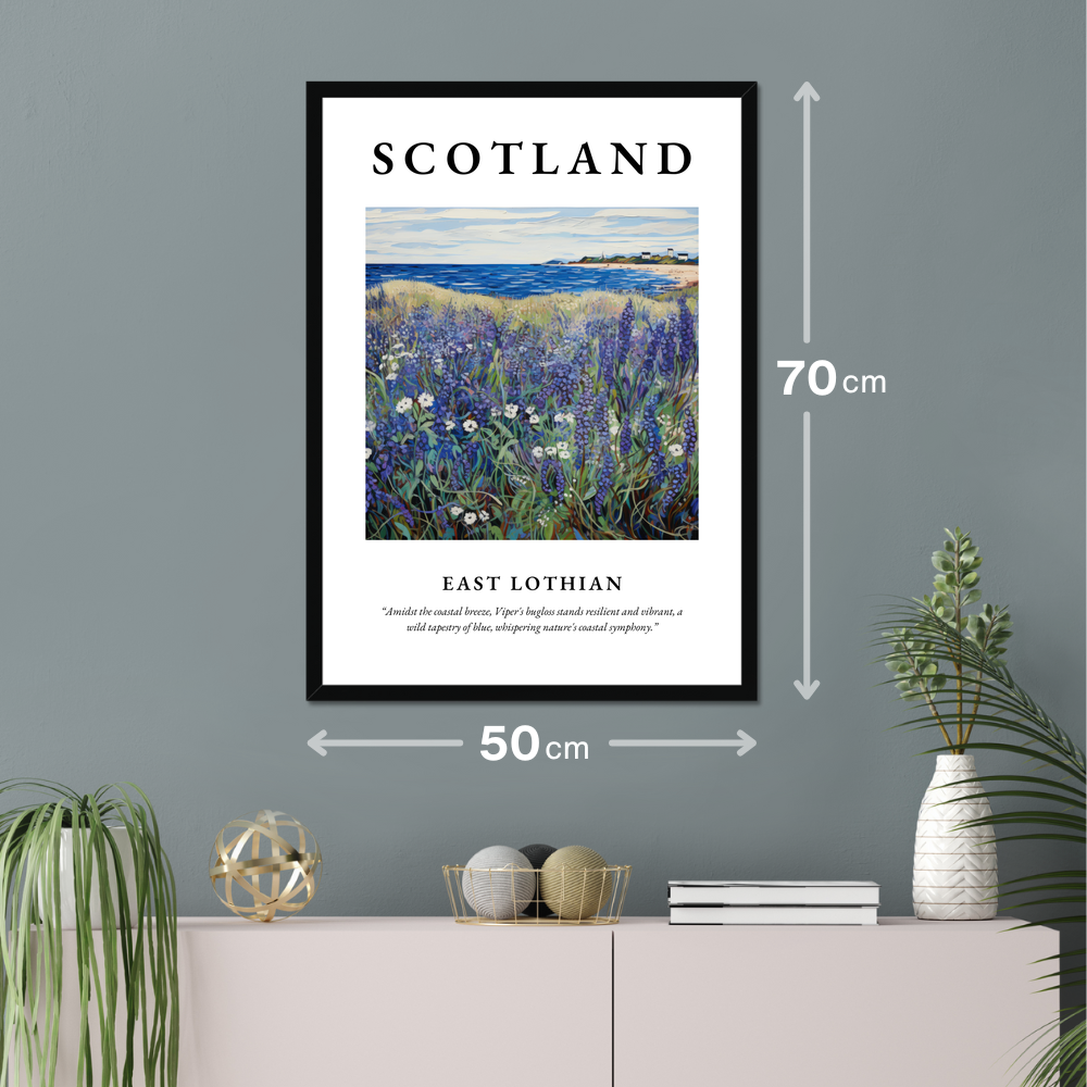 Poster of East Lothian hanging on a wall