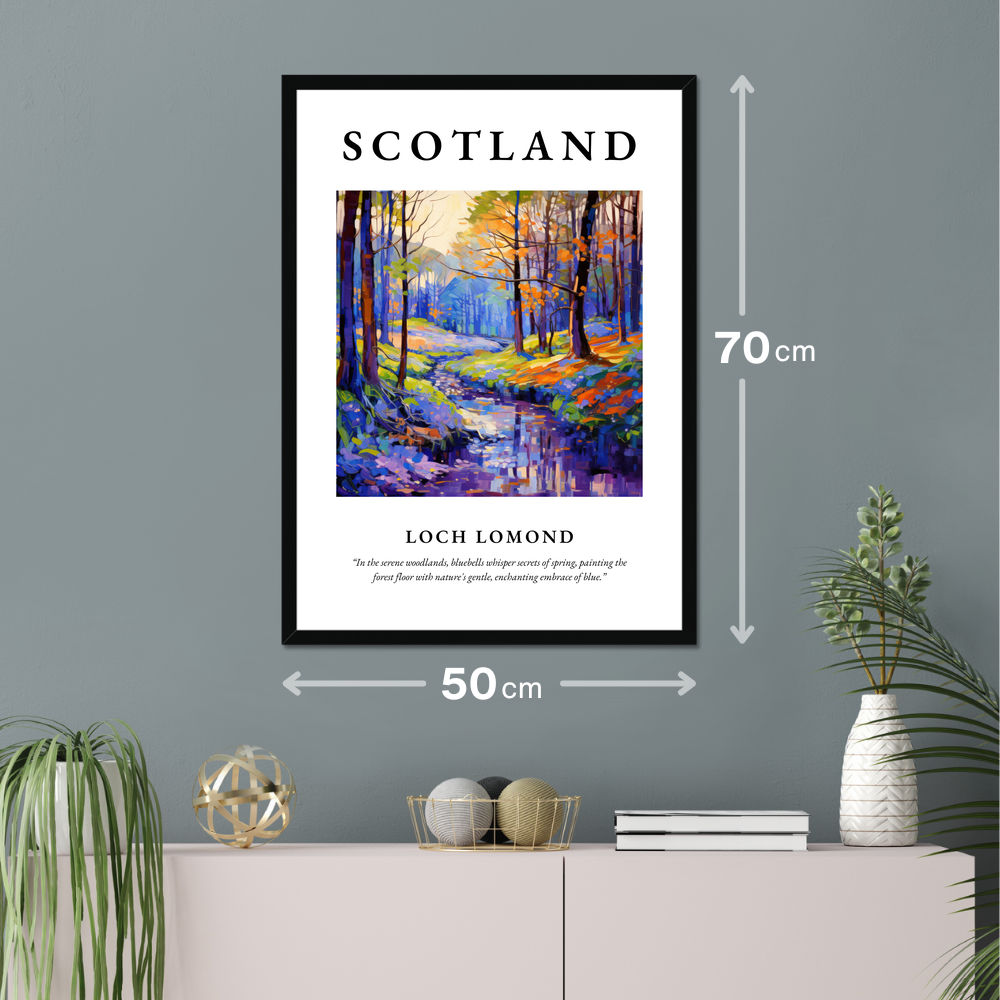 Poster of Loch Lomond hanging on a wall