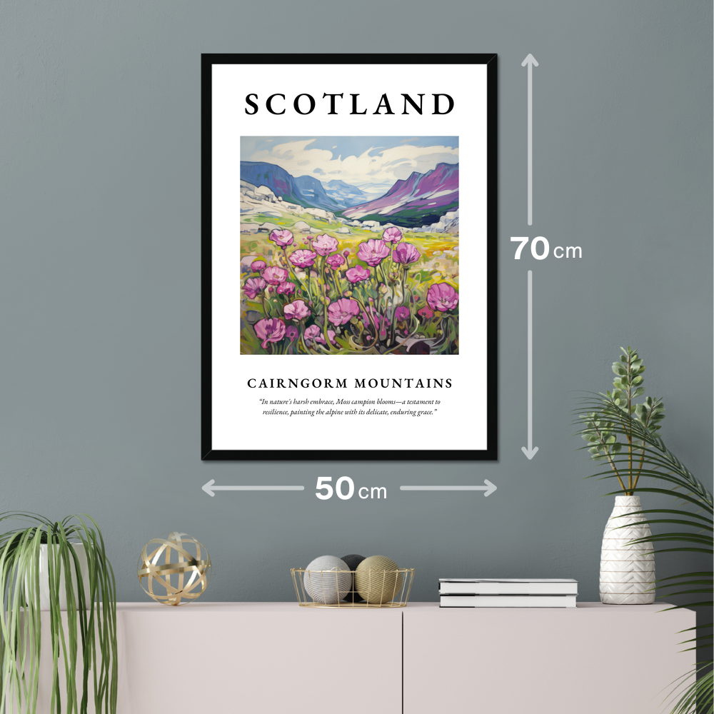 Poster of Cairngorm Mountains hanging on a wall