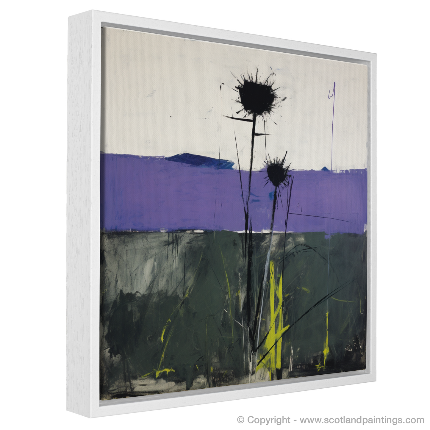 Melancholy Thistle in Inverness-shire Grasslands: An Abstract Expressionist Journey