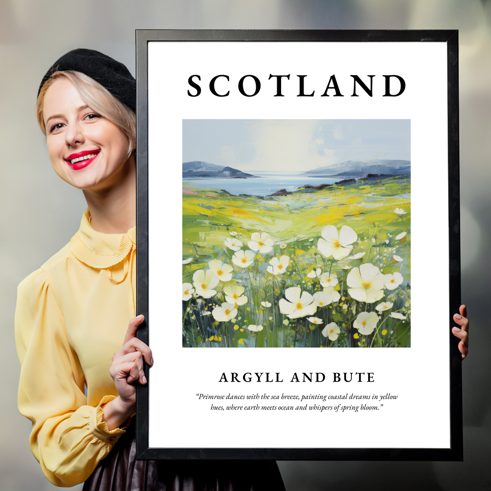 Person holding a poster of Argyll and Bute