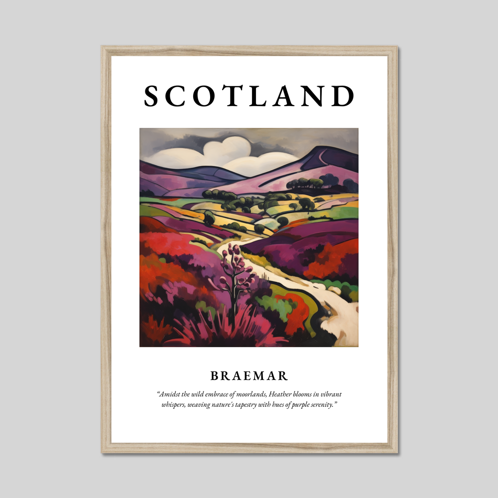 Poster in a natural frame with the word Scotland