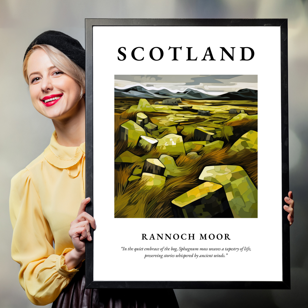 Person holding a poster of Rannoch Moor