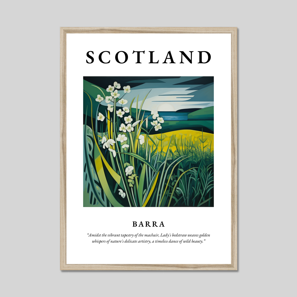 Poster in a natural frame with the word Scotland