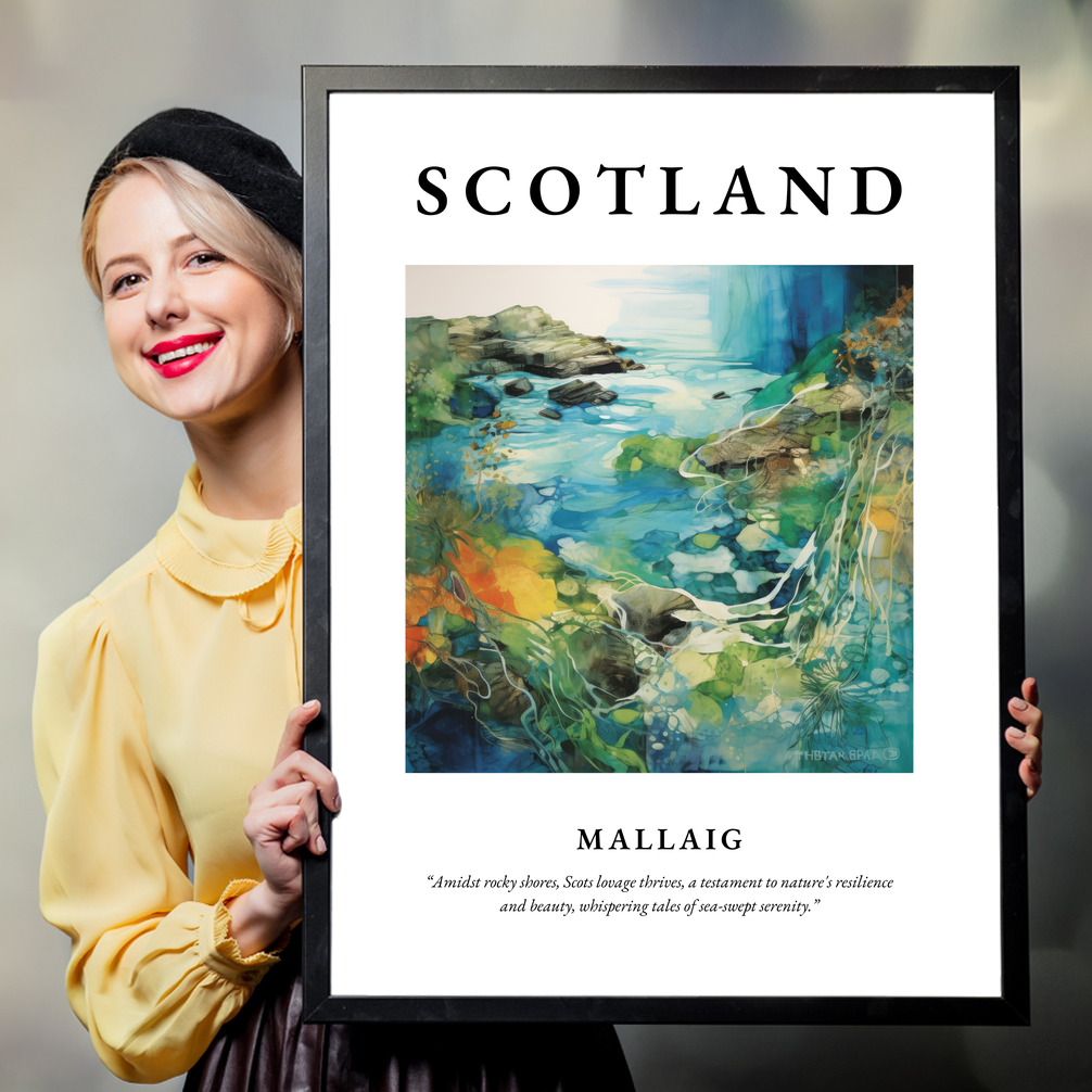 Person holding a poster of Mallaig