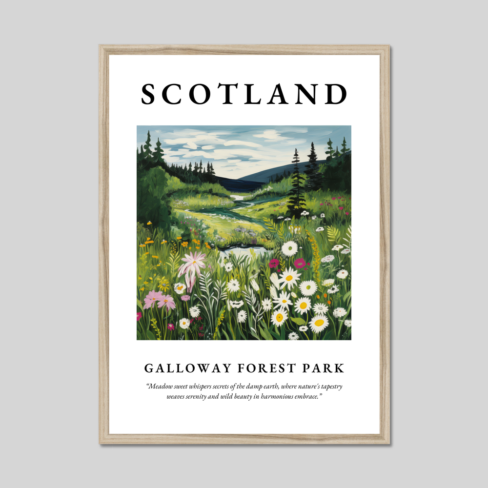 Poster in a natural frame with the word Scotland