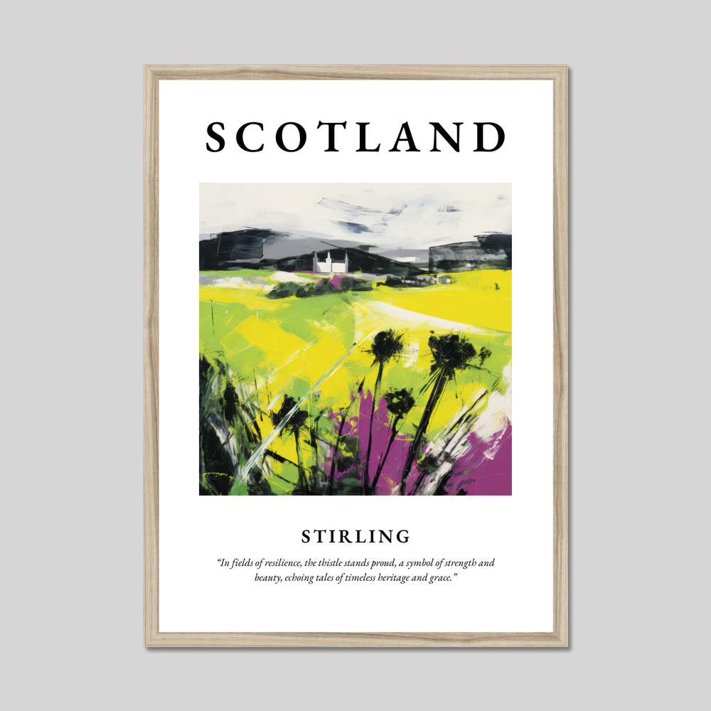 Poster in a natural frame with the word Scotland