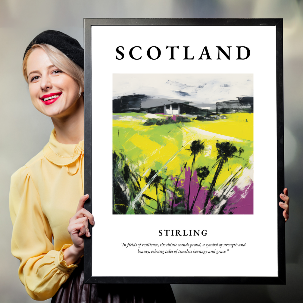 Person holding a poster of Stirling