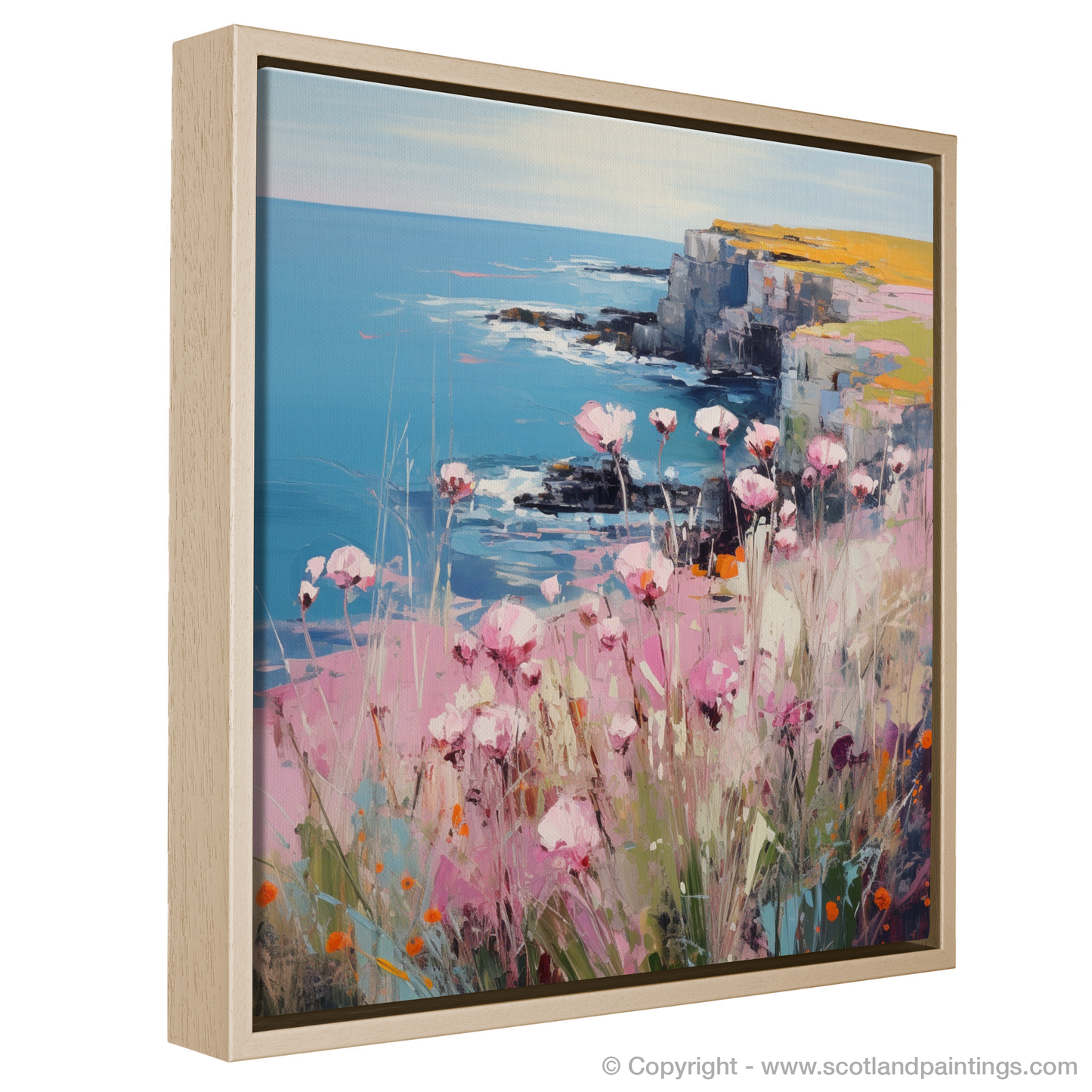 Sea Thrift Elegance: A Color Field Tribute to St Abbs Head