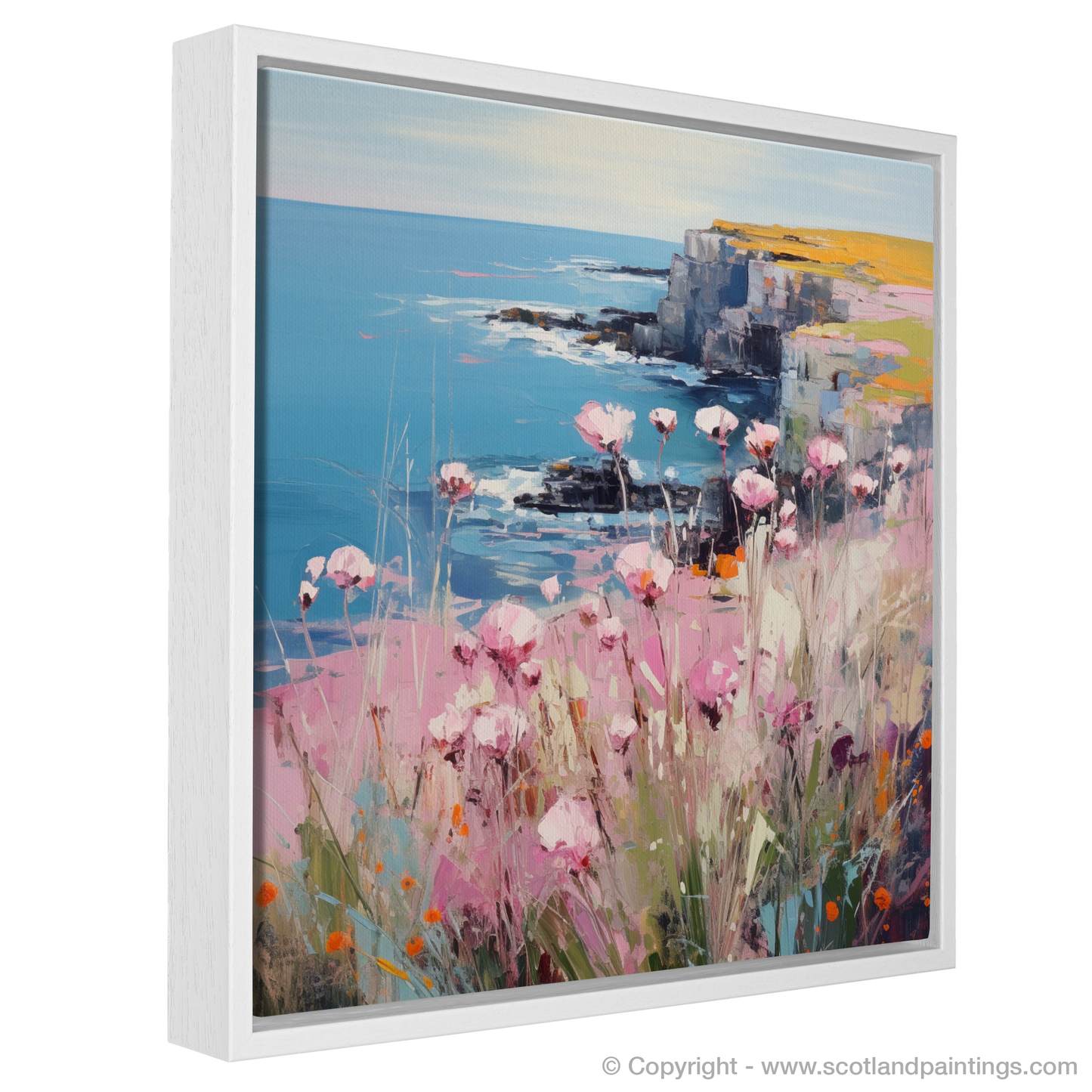 Sea Thrift Elegance: A Color Field Tribute to St Abbs Head