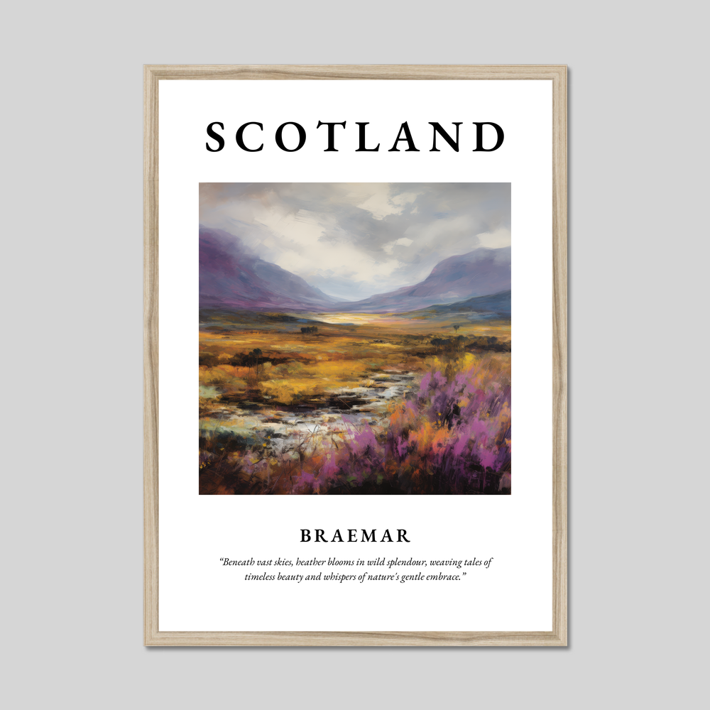 Poster in a natural frame with the word Scotland