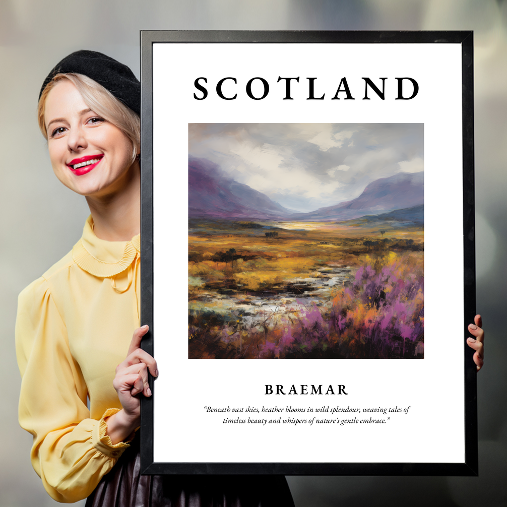 Person holding a poster of Braemar