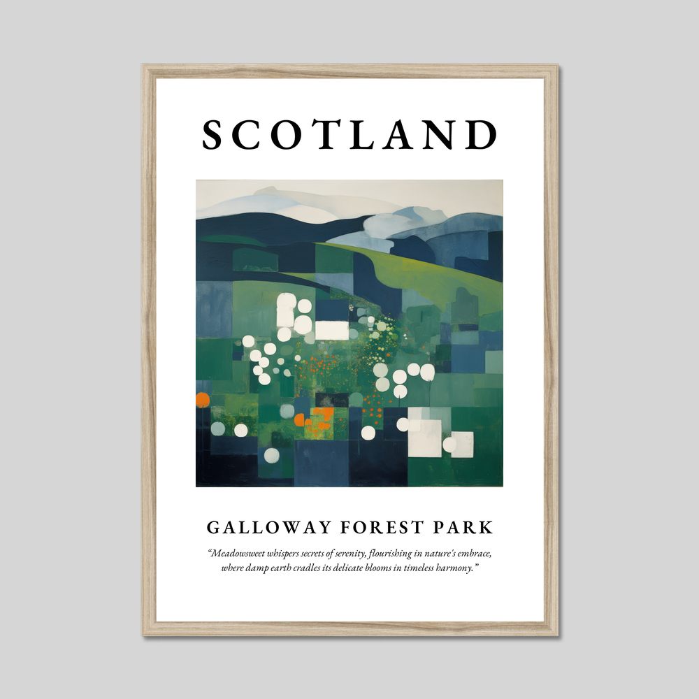 Poster in a natural frame with the word Scotland