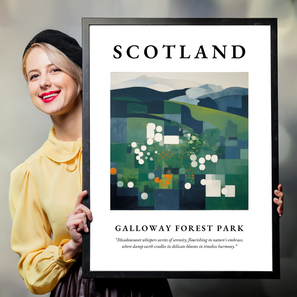 Person holding a poster of Galloway Forest Park