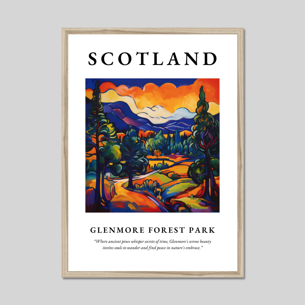 Poster in a natural frame with the word Scotland