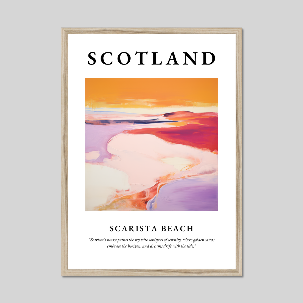 Poster in a natural frame with the word Scotland