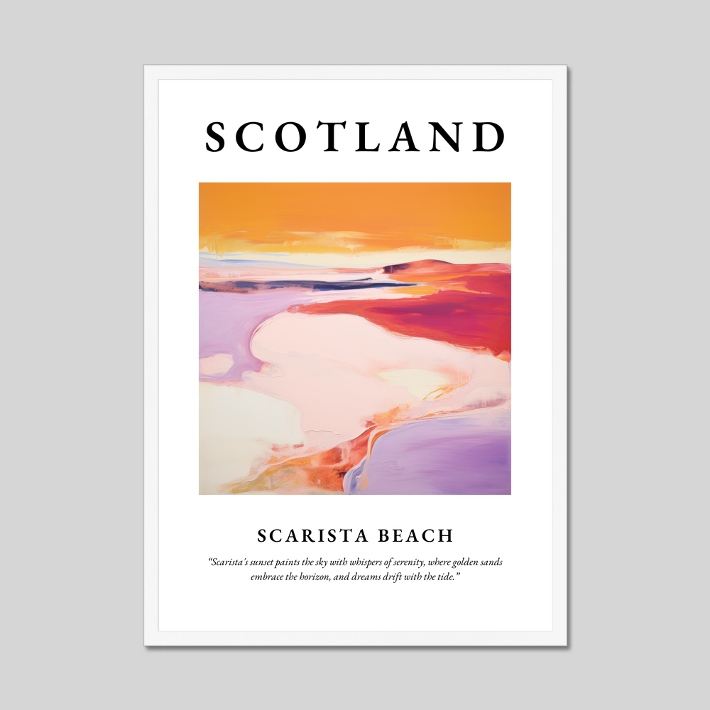 Poster in a white frame with the word Scotland