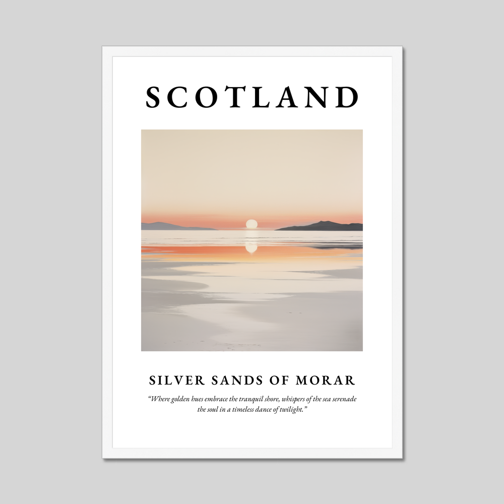 Poster in a white frame with the word Scotland