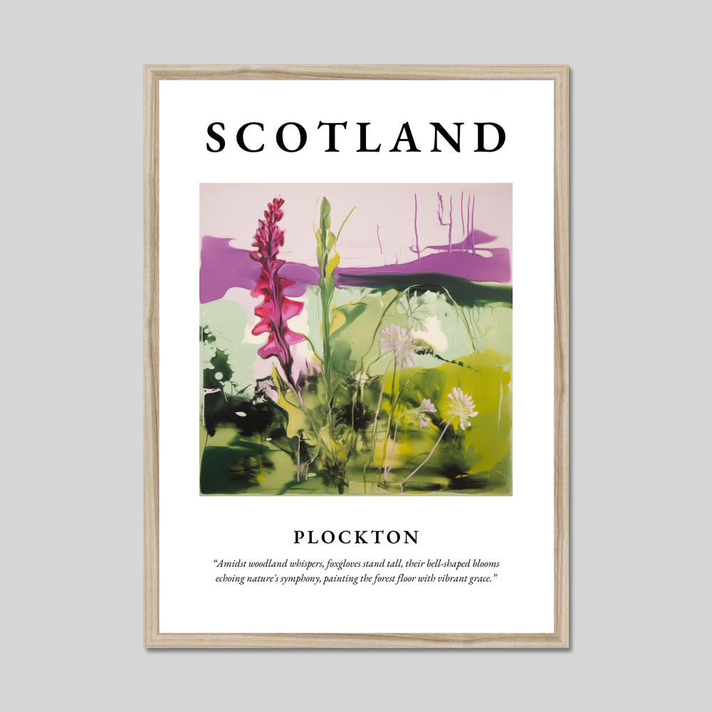 Poster in a natural frame with the word Scotland