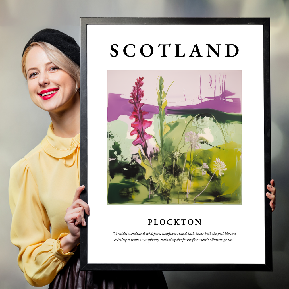 Person holding a poster of Plockton