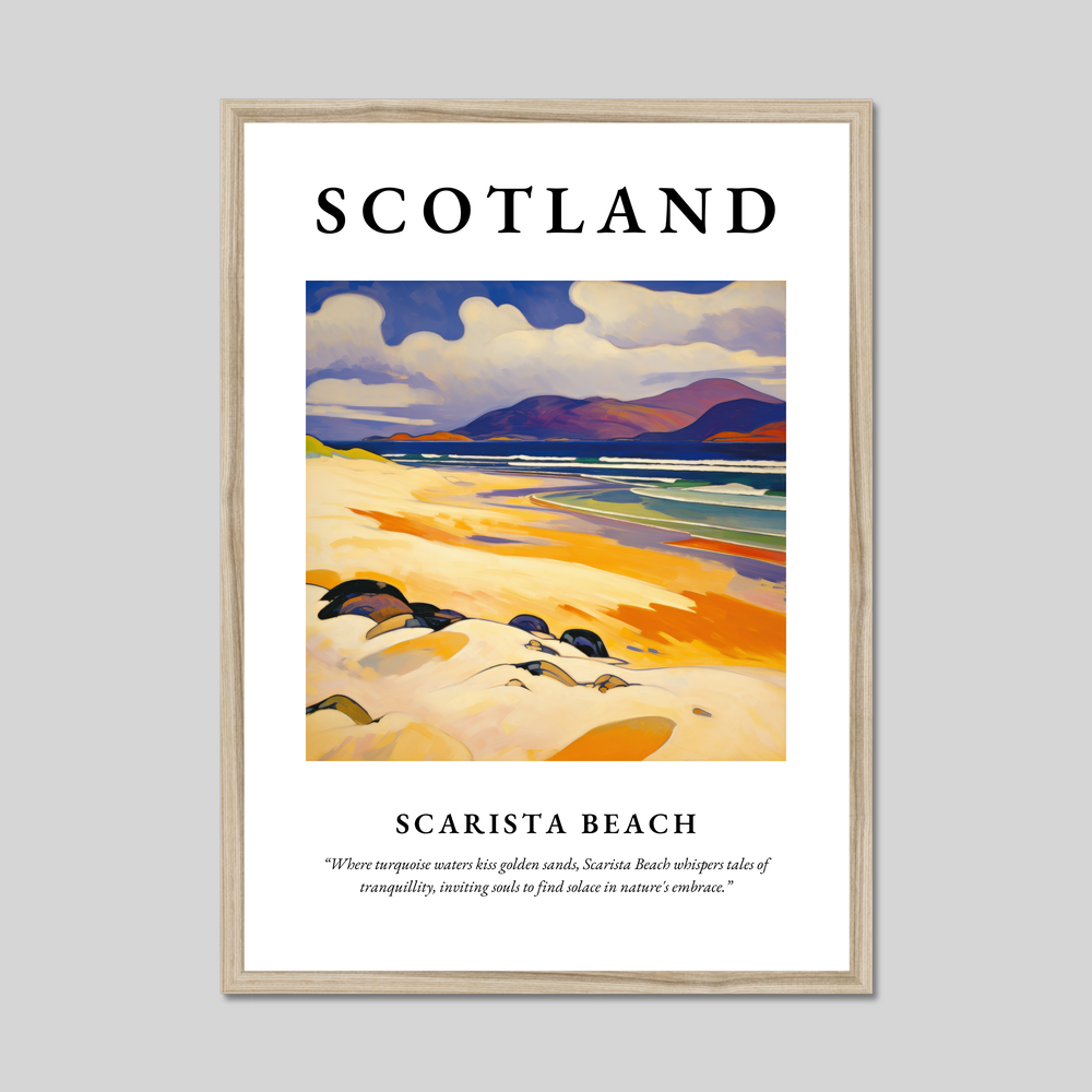 Poster in a natural frame with the word Scotland