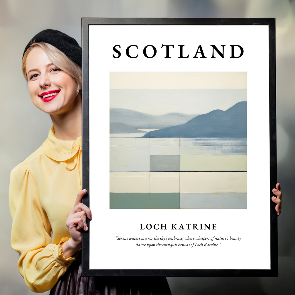 Person holding a poster of Loch Katrine