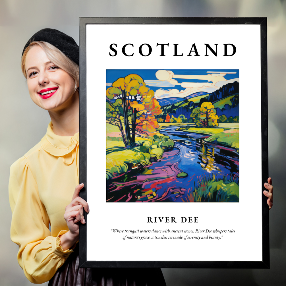 Person holding a poster of River Dee