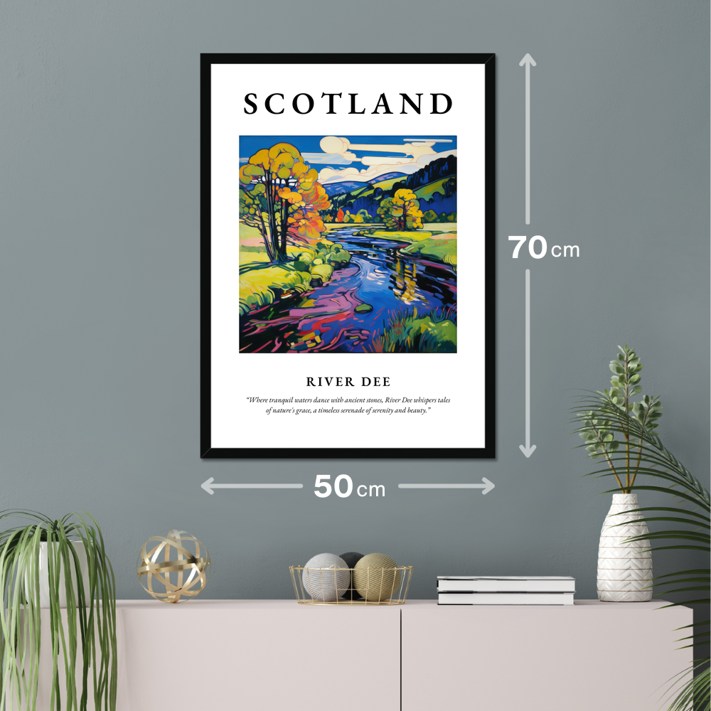 Poster of River Dee hanging on a wall