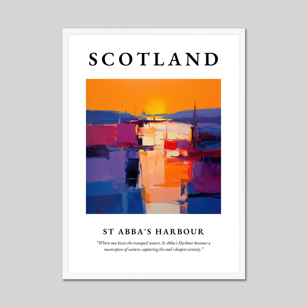 Poster in a white frame with the word Scotland