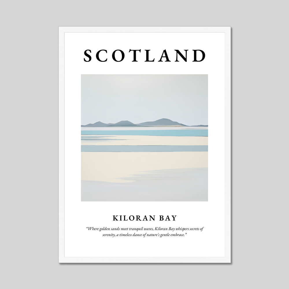 Poster in a white frame with the word Scotland