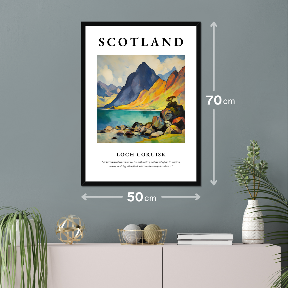 Poster of Loch Coruisk hanging on a wall