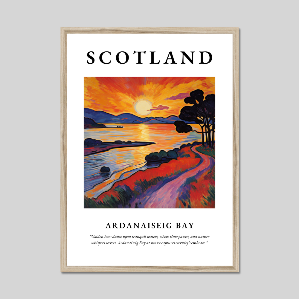 Poster in a natural frame with the word Scotland