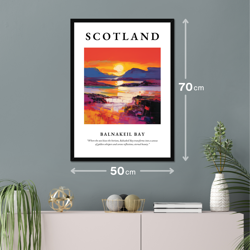 Poster of Balnakeil Bay hanging on a wall