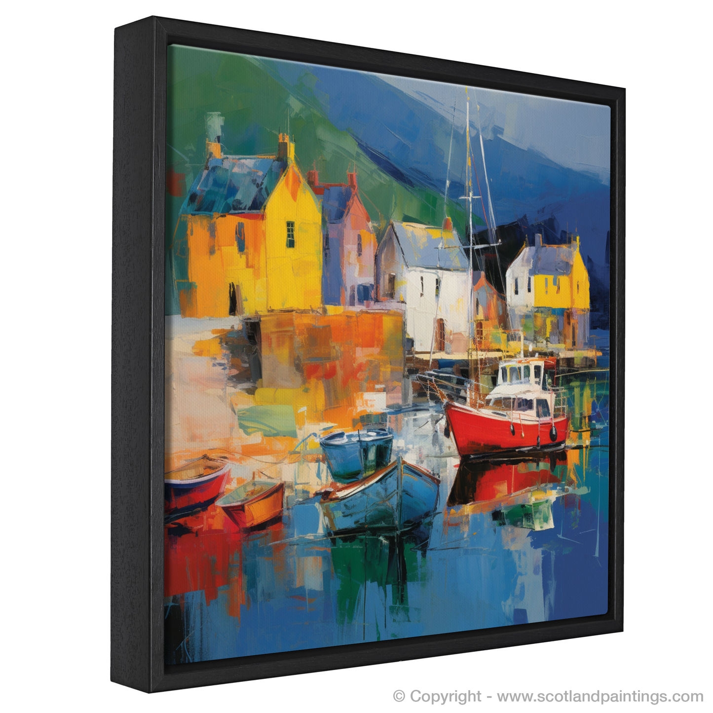 Tarbert Essence: An Abstract Expressionist Ode to Scottish Coastal Charm