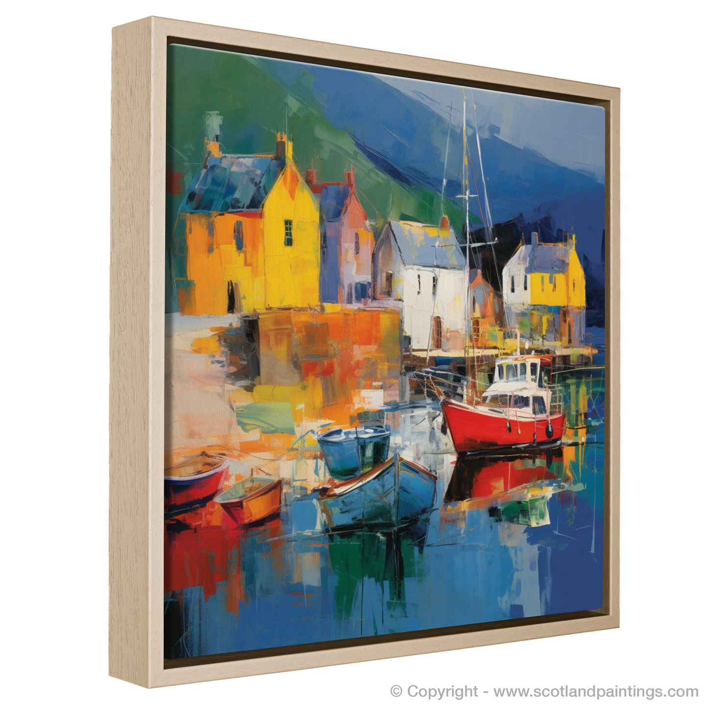 Tarbert Essence: An Abstract Expressionist Ode to Scottish Coastal Charm