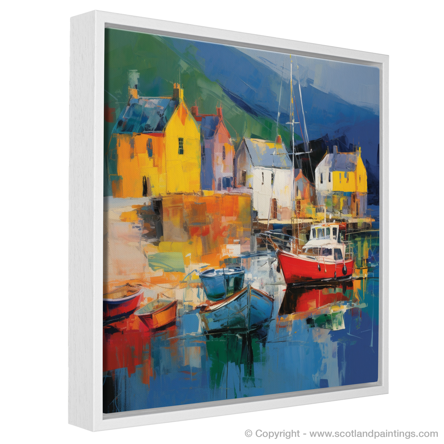 Tarbert Essence: An Abstract Expressionist Ode to Scottish Coastal Charm